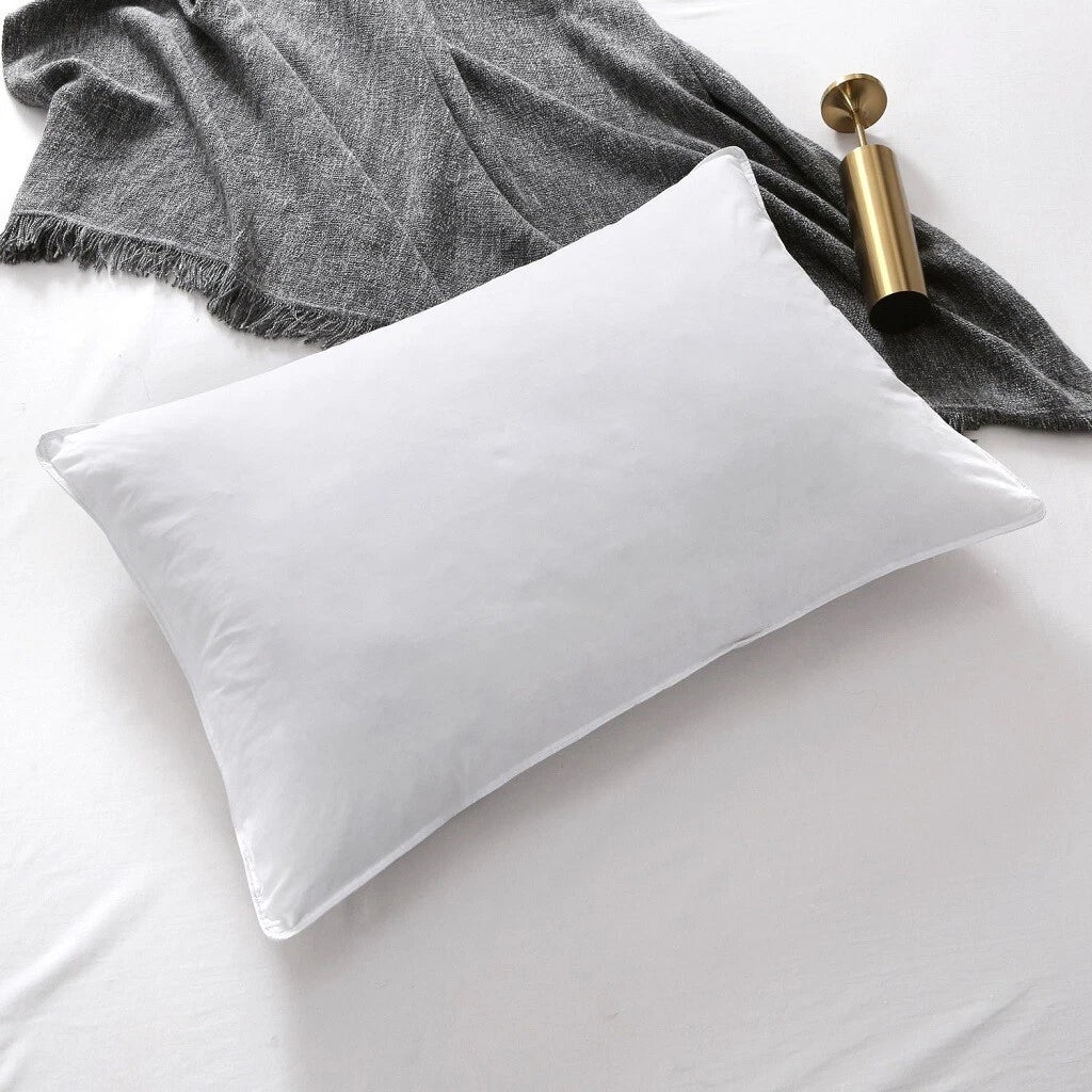 Hotel Quality Duck Feather Pillow with Microfiber Cover Pack of 1 or 2