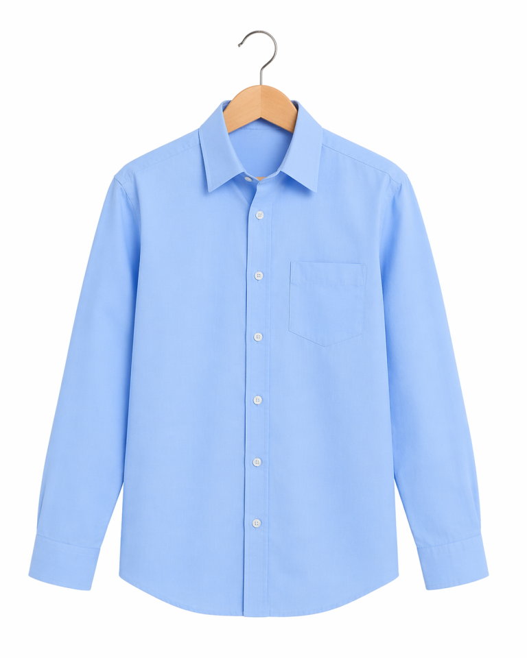 Pack of 2 Boys Blue Long Sleeve School Uniform Shirts