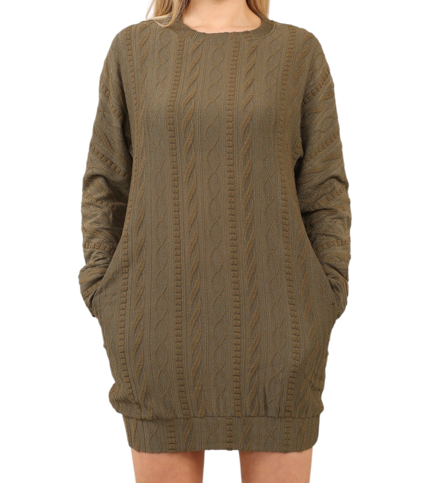 Women's Elegant Cable Knit Bodycon