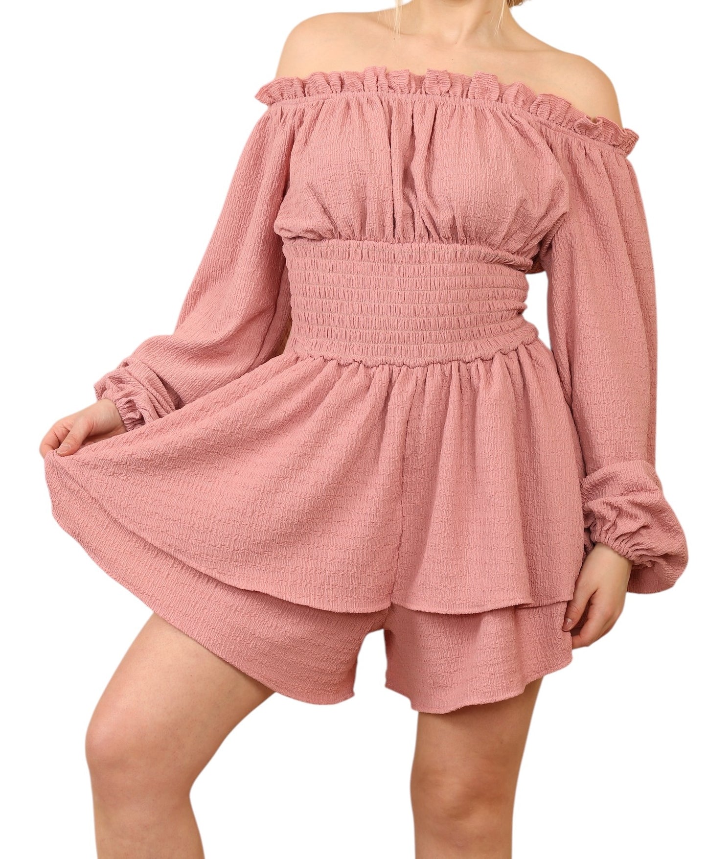 Women's Ruched Off Shoulder Boat Neck Bodycon Dress