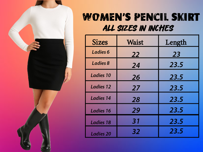 Women's Plain Midi Pencil Skirt
