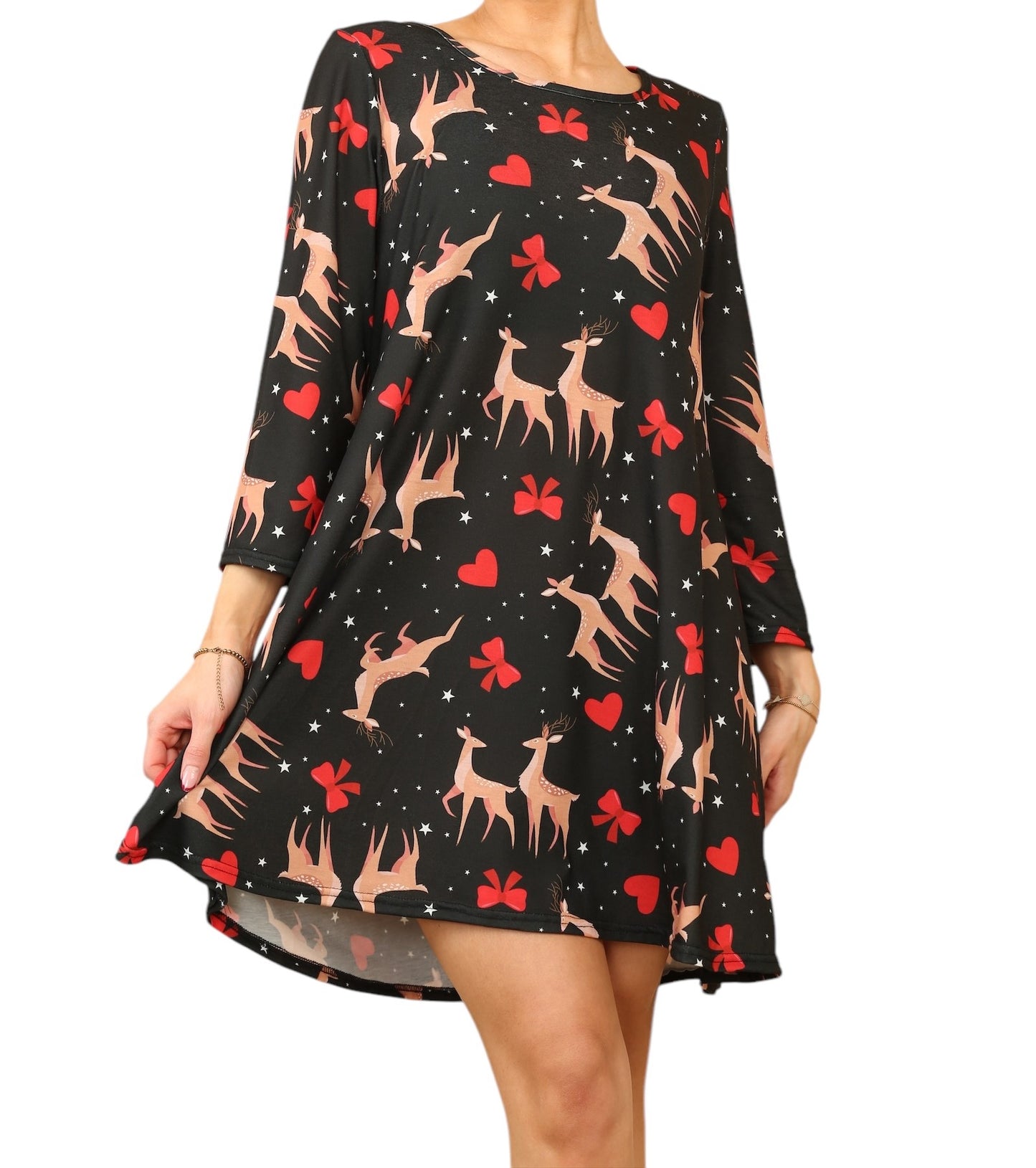 Women Tunic Top Loose Swing Summer Dress