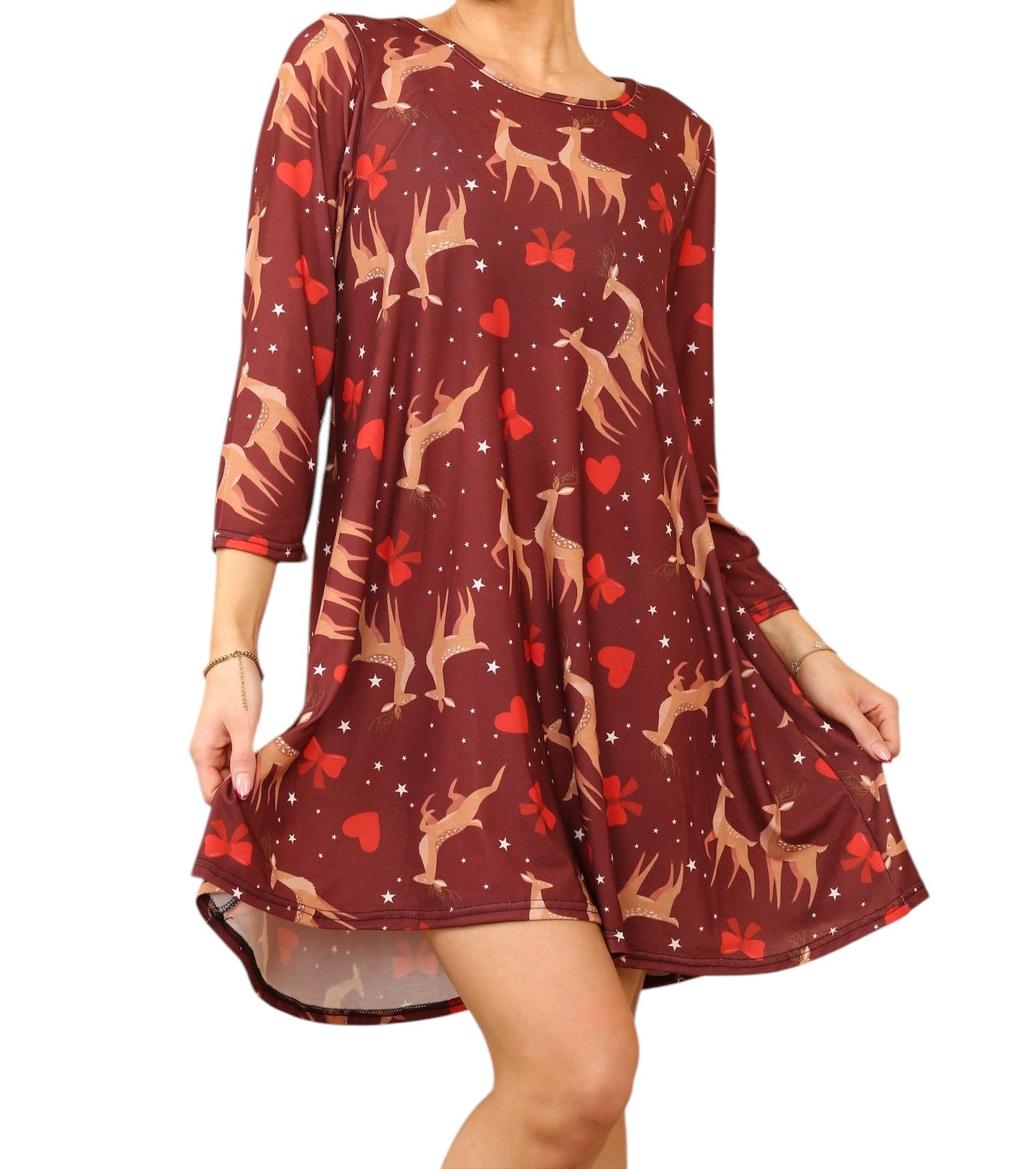 Women Tunic Top Loose Swing Summer Dress