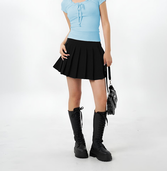 Women's Girl's Round Skirt High Waist Pleated