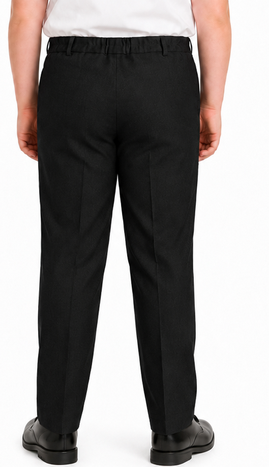 Half Elastic Waist Plus Fit Regular Leg School Trouser