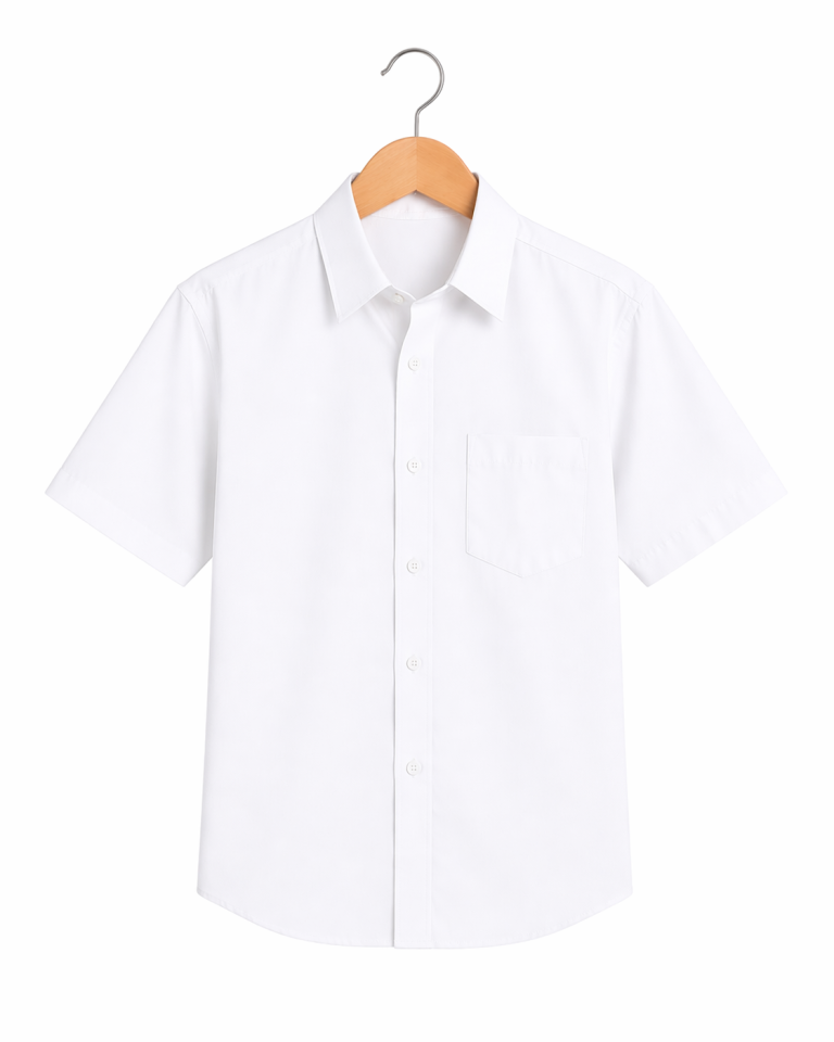 Pack of 2 Boys White Short Sleeve School Uniform Shirt