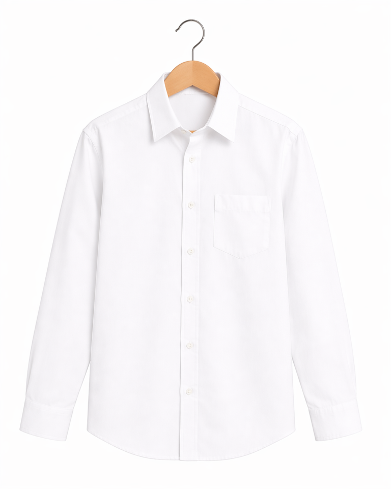 Pack of 2  White Long Sleeve School Uniform Shirts
