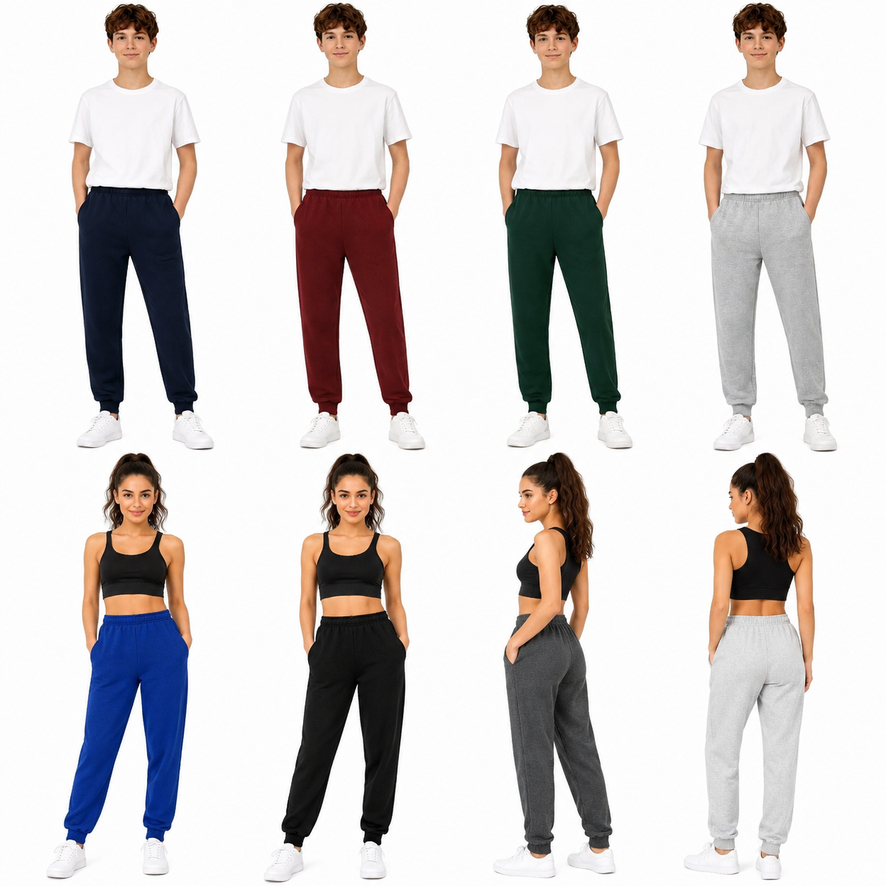 Kids Jogging Bottoms Stretchy Elasticated Waist Boys Girls