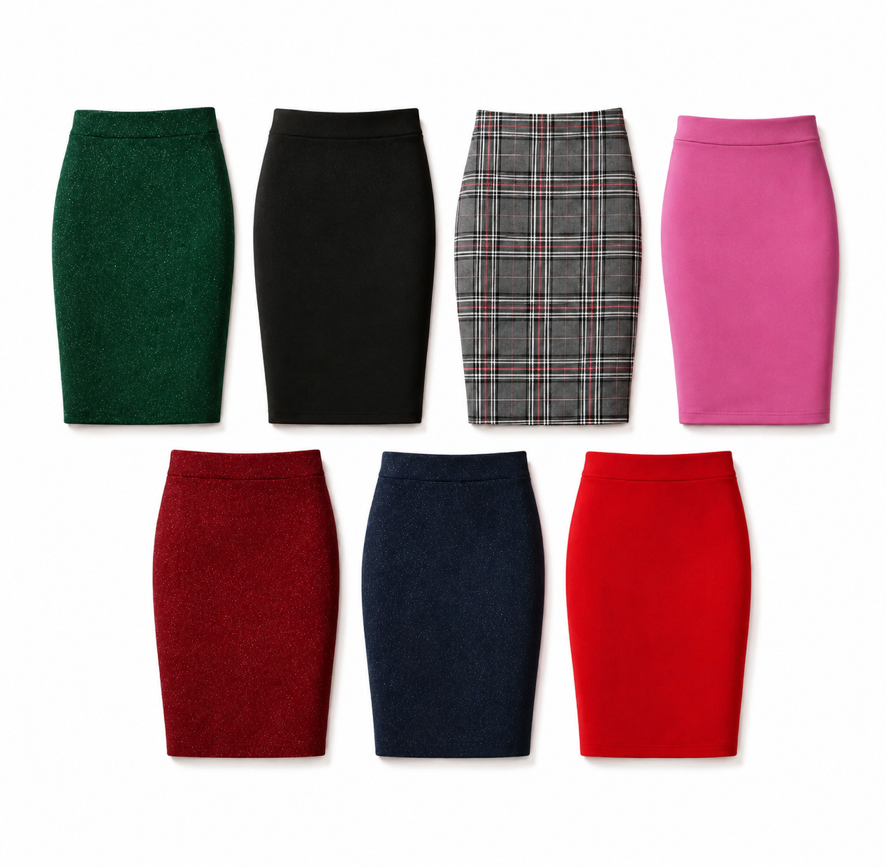 Ladies Pull-On Scuba Pencil Skirt