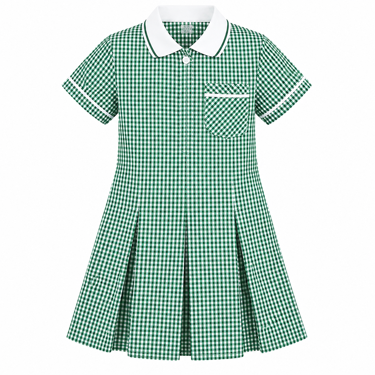 Girls School Uniform Gingham Pleated Check Summer School Dress