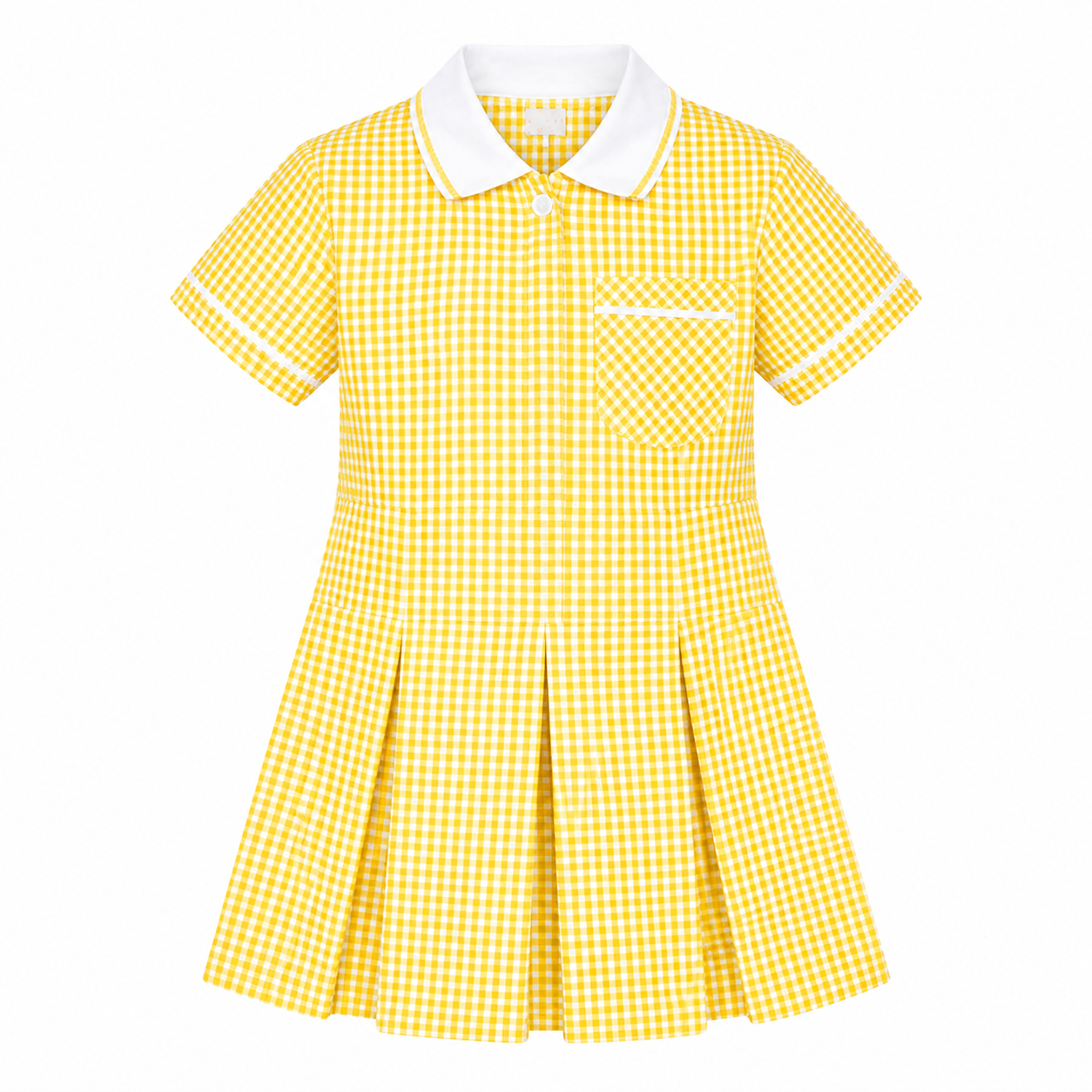 Girls School Uniform Gingham Pleated Check Summer School Dress