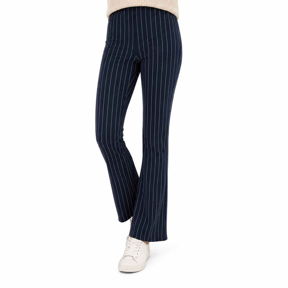 Ladies Jersey Bootleg Trousers Elasticated Waist Pull On