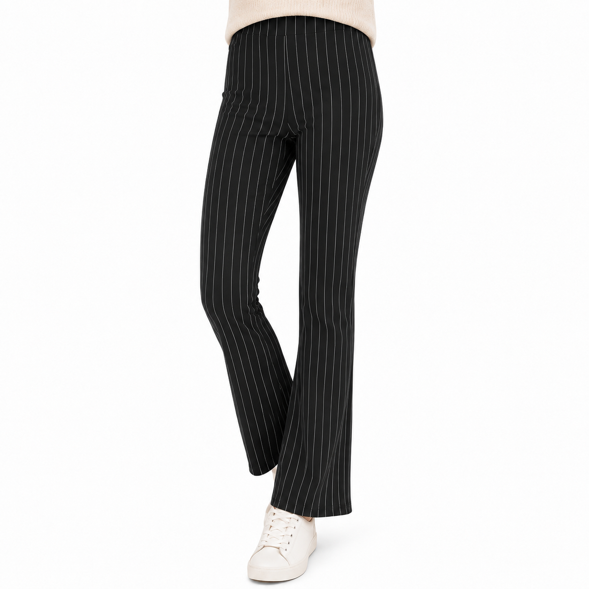 Ladies Jersey Bootleg Trousers Elasticated Waist Pull On