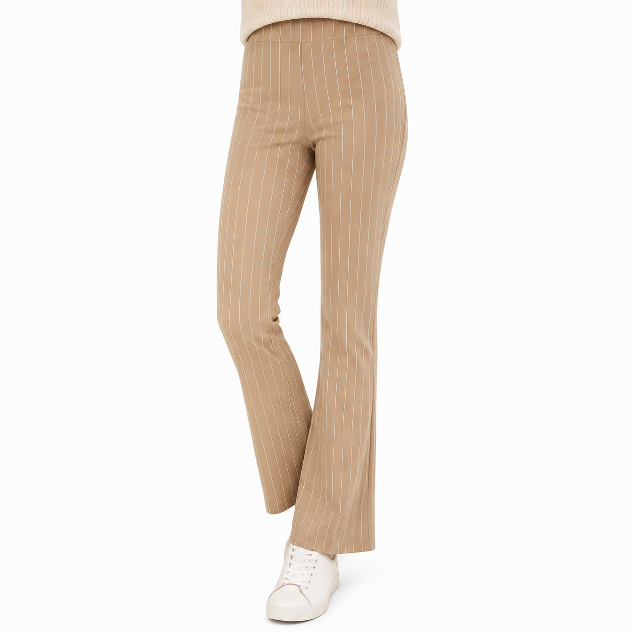 Ladies Jersey Bootleg Trousers Elasticated Waist Pull On