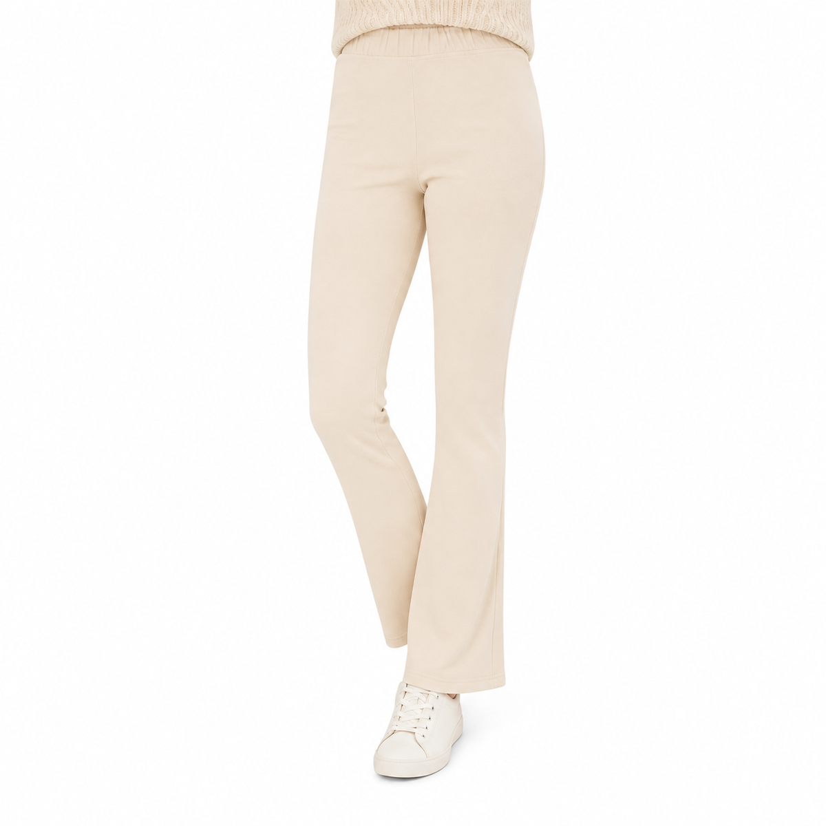 Ladies Jersey Bootleg Trousers Elasticated Waist Pull On
