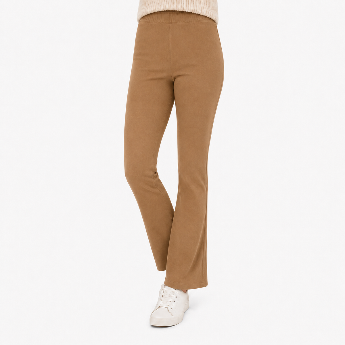 Ladies Jersey Bootleg Trousers Elasticated Waist Pull On