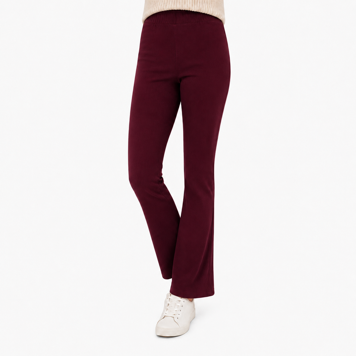 Ladies Jersey Bootleg Trousers Elasticated Waist Pull On