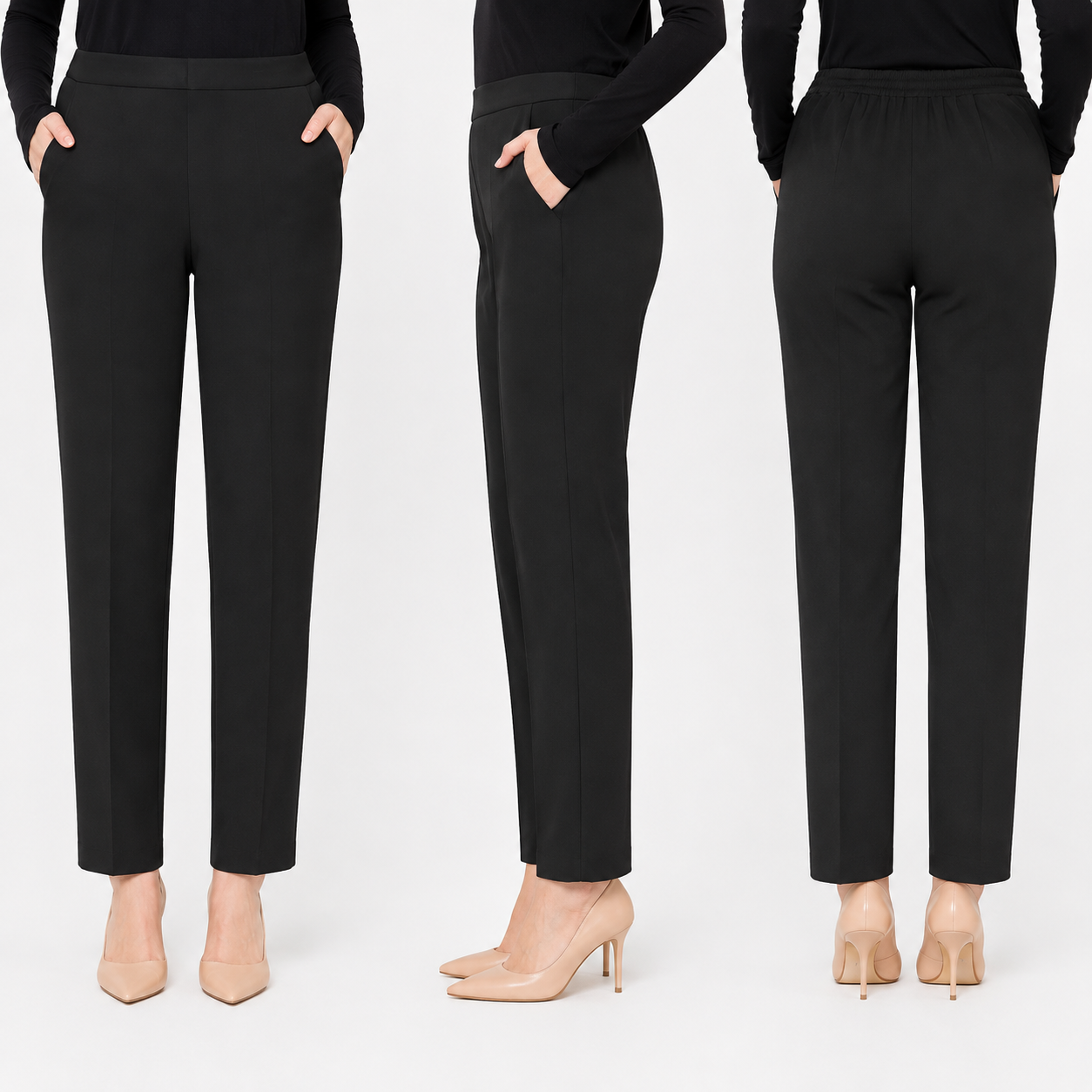 Girls Full Elasticated Waist Pull Up Bootleg Stretchy 3 Leg  Trouser