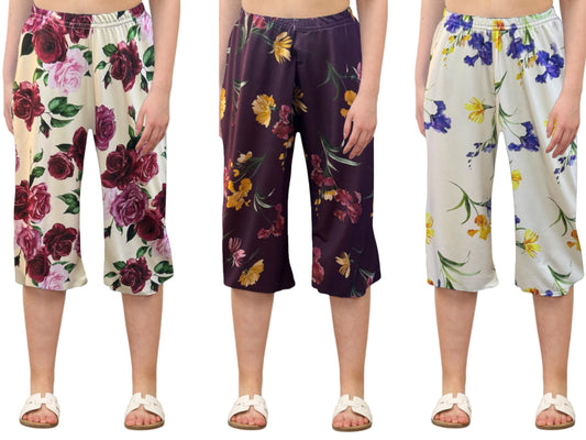 Women's Wide Leg Floral Shorts