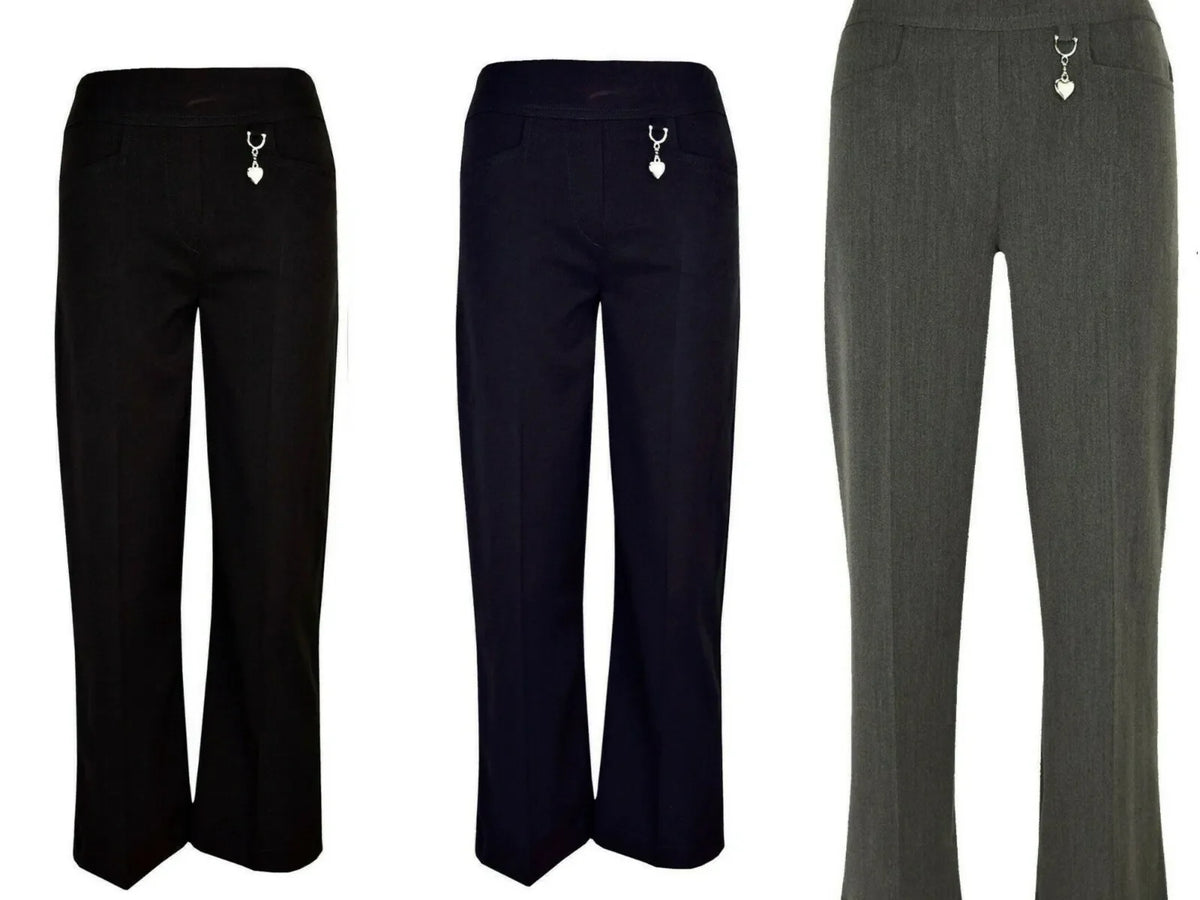 Half Elasticated Waist Slim Fit Pull Up Jersey Heart Pendant Trouser