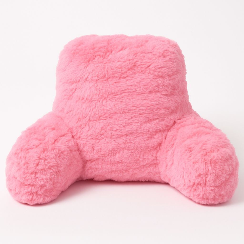 Teddy Fleece Reading Pillow Soft Cosy Backrest Cushion