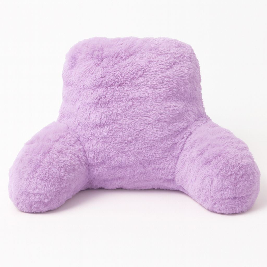 Teddy Fleece Reading Pillow Soft Cosy Backrest Cushion
