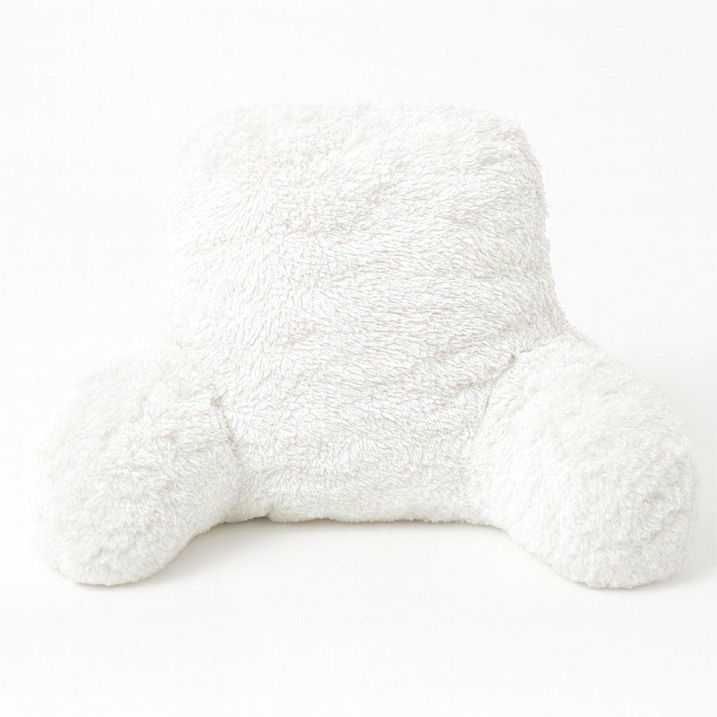 Teddy Fleece Reading Pillow Soft Cosy Backrest Cushion