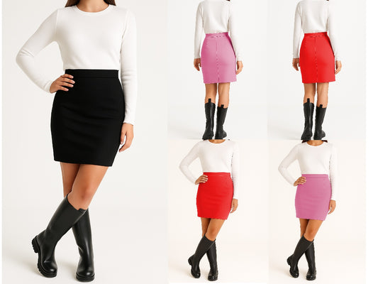Women's Plain Midi Pencil Skirt