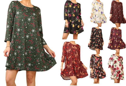 Women Tunic Top Loose Swing Summer Dress