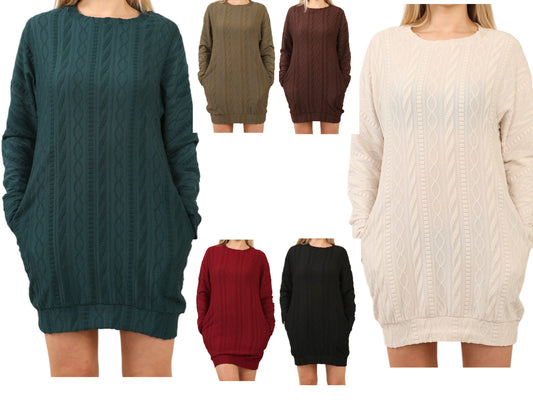 Women's Elegant Cable Knit Bodycon
