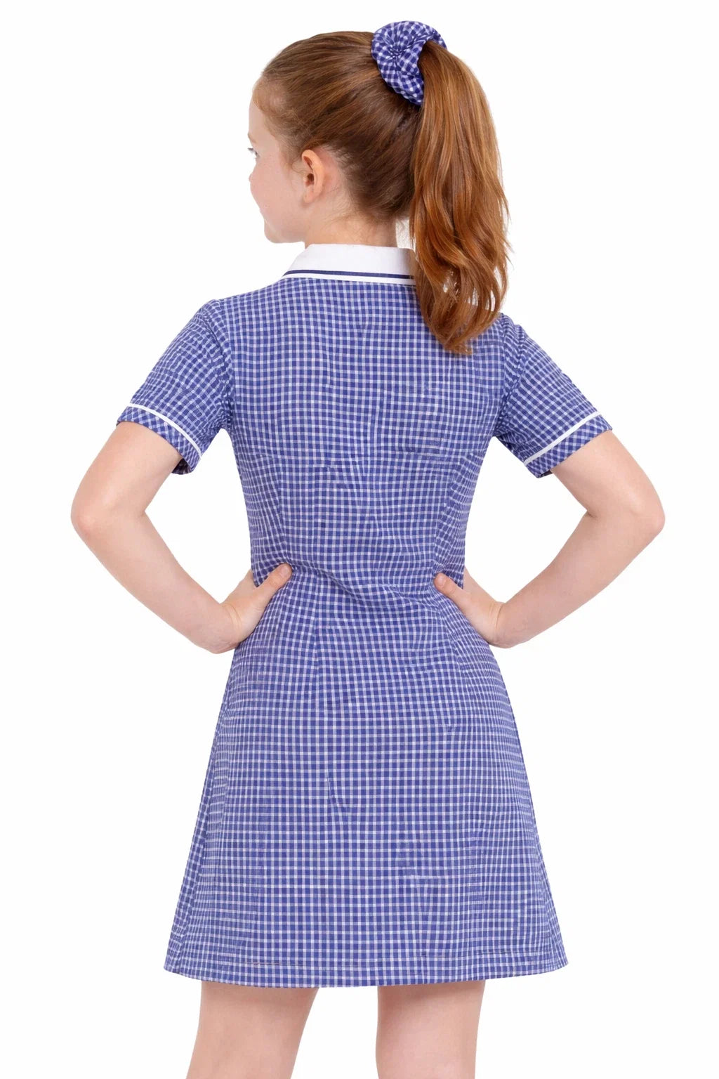 Girls School Uniform Gingham Pleated Check Summer School Dress