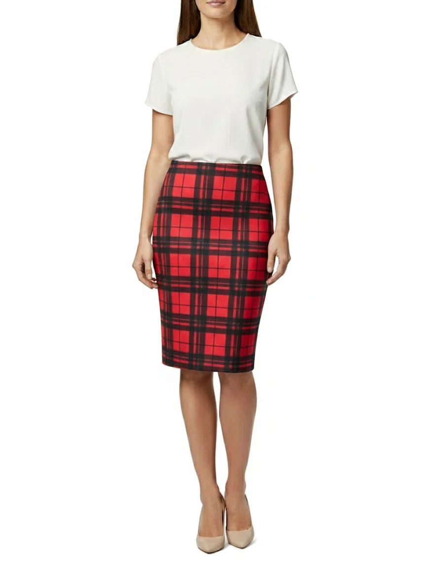 Ladies Pull-On Scuba Pencil Skirt