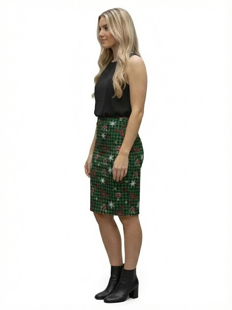 Ladies Pull-On Scuba Pencil Skirt