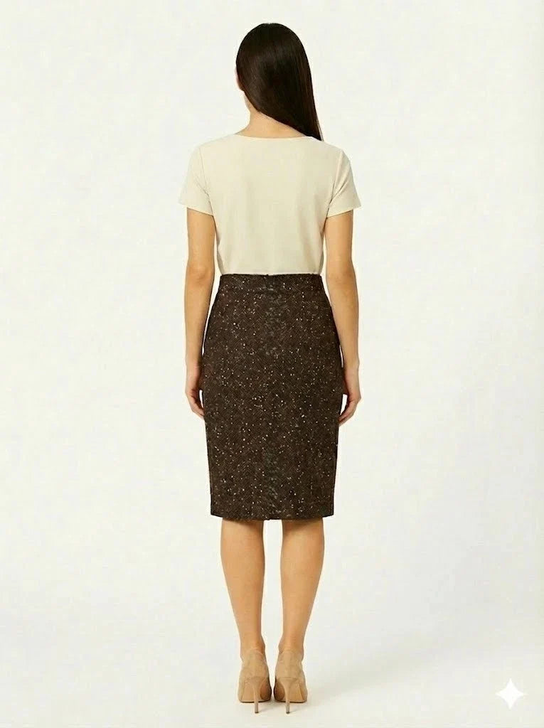 Ladies Pull-On Scuba Pencil Skirt