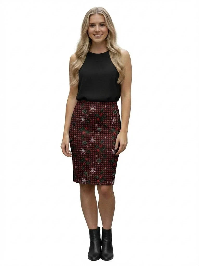 Ladies Pull-On Scuba Pencil Skirt