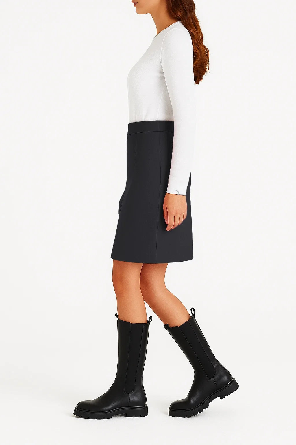Ladies Pull-On Scuba Pencil Skirt