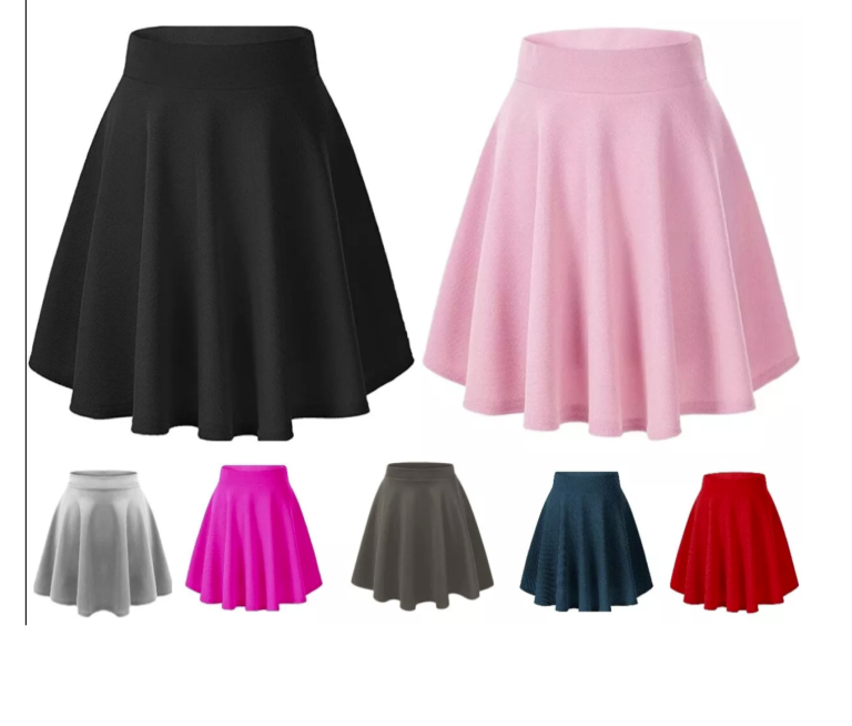 Ladies Skater Skirt High Waist Mini Skirt
